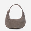 Simona -  σουέτ τσάντα ώμου σκούρο γκριζωπό μπεζ
