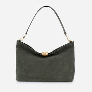 Monica - σουέτ τσάντα ώμου πράσινη